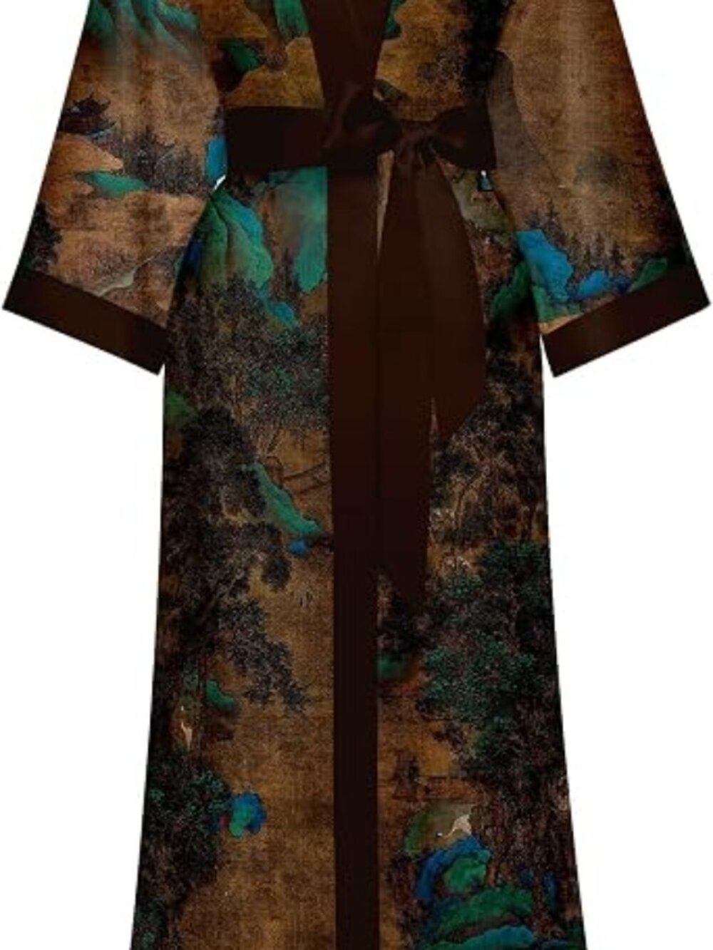 Kihnop Floral Satin Kimono Robe One Size